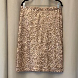 Elegant Sequin Tan Pencil Skirt